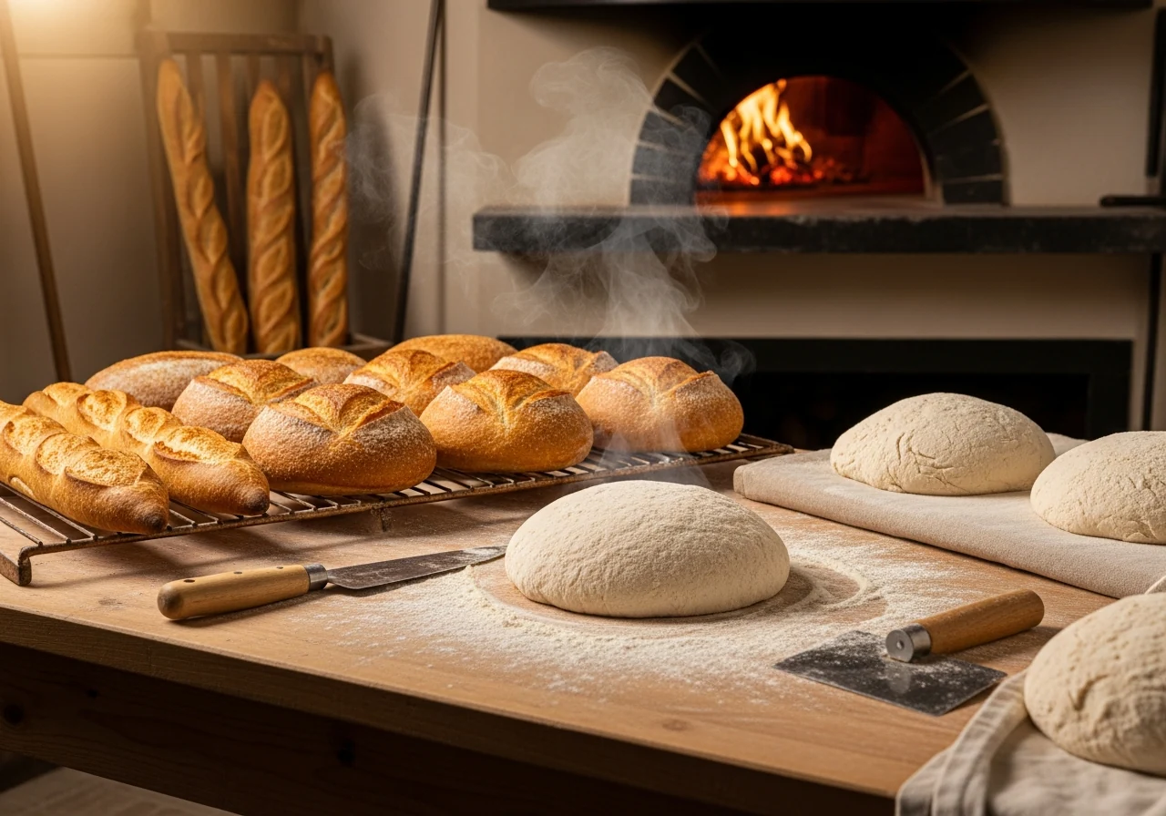Notre artisan boulanger en plein travail dans le fournil de La Savinoise à Saint-Savinien